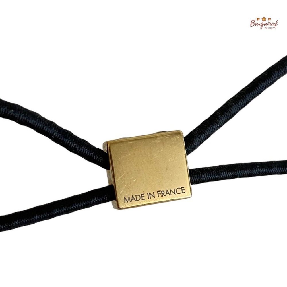 Authentic Louis Vuitton Monogram Gold Metal Elastic Hair Tie M65351 - Picture 7 of 8
